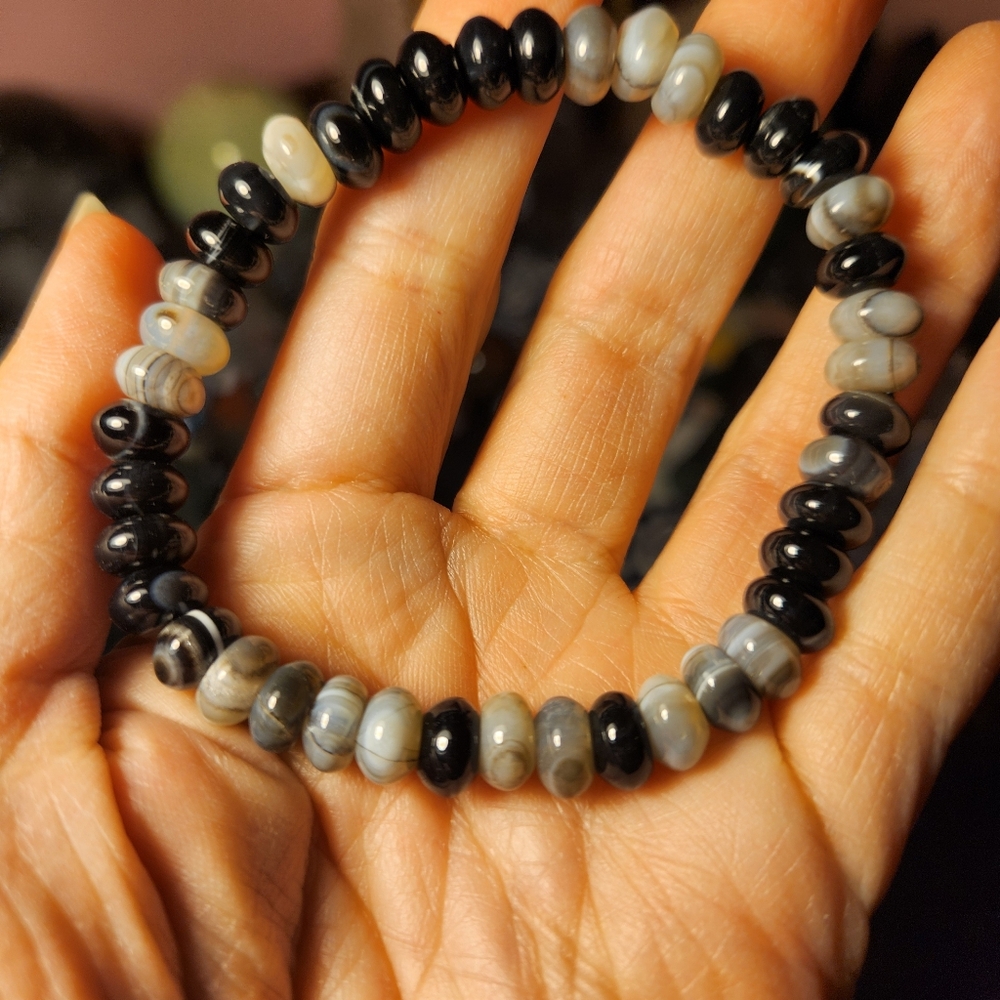 🌞 Botswana Agate bracelet (abacus beads, size 6.5)